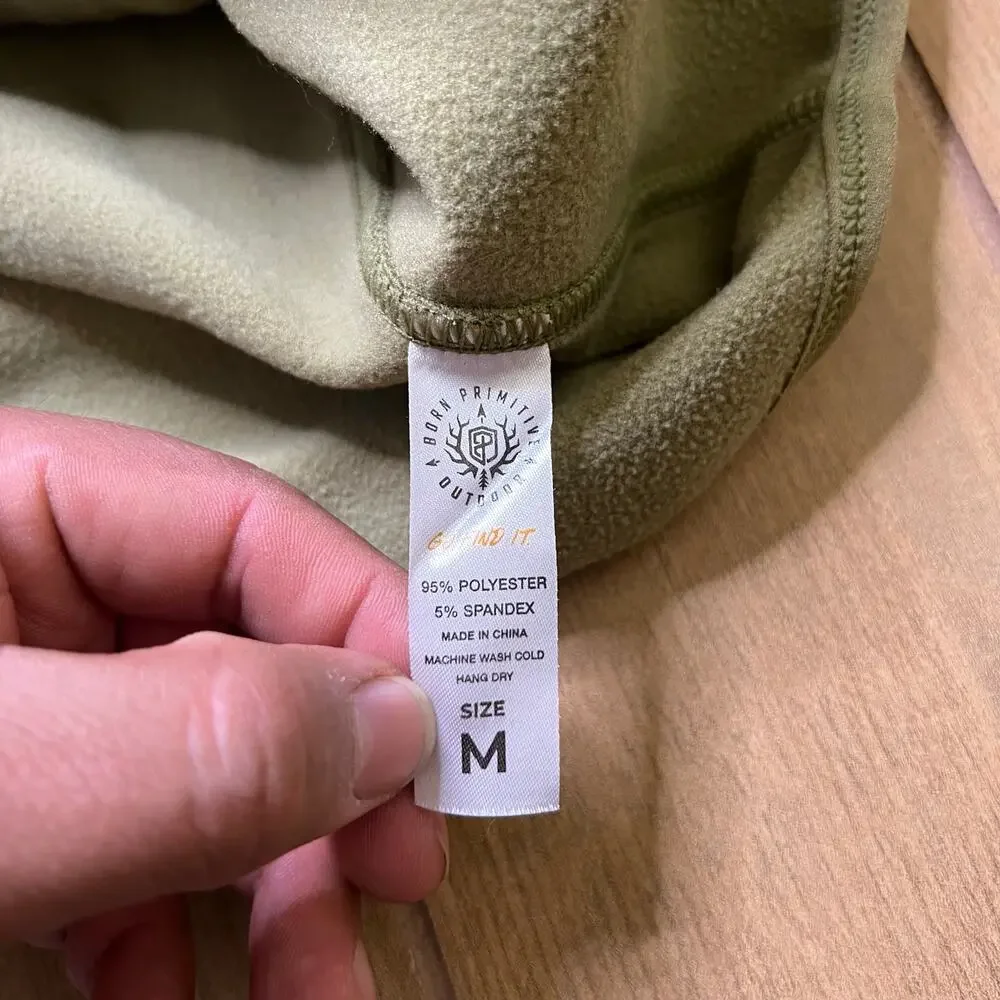 Born Primitive Outdoor Hoodie Jacket Green Full Zip Performance Mens M Logo - Picture 6 of 14